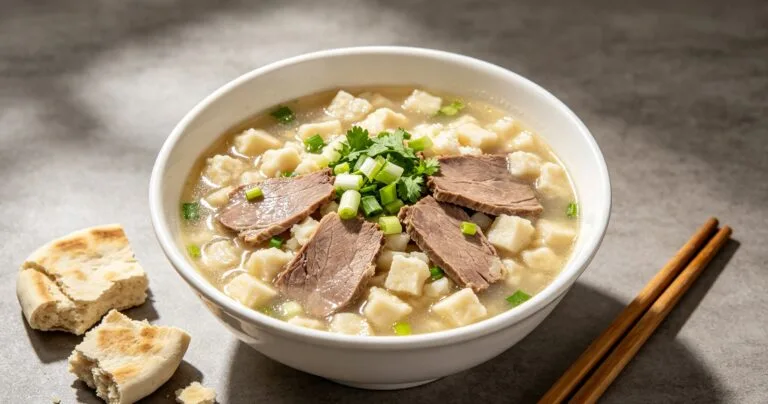 Beef and mutton stew with bread